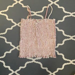 Madewell Superlight Jaquard Smocked Tank